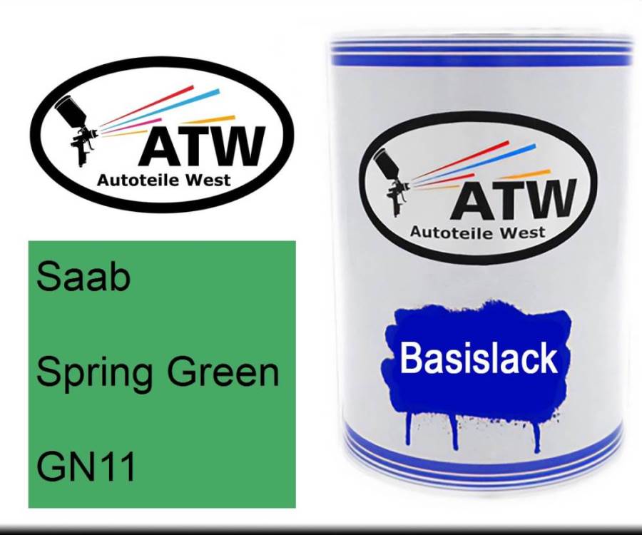 Saab, Spring Green, GN11: 500ml Lackdose, von ATW Autoteile West.